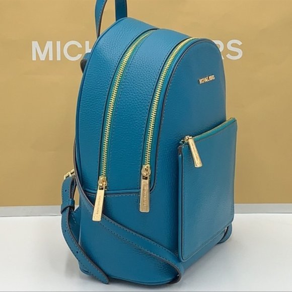 Michael Kors Adina Medium Backpack Leather Lagoon - Picture 4 of 16